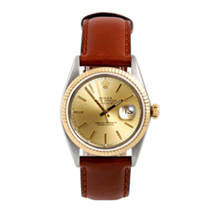 Men's TwoTone Datejust on Leather Strap