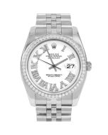 Rolex Datejust 36 mm Stainless Steel 116234-WHT-FDR-BDS-JBL