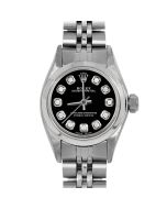 Rolex Oyster Perpetual 24mm Stainless Steel 6700-SS-BLK-DIA-AM-SMT-JBL