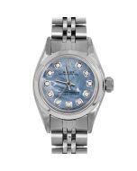 Rolex Oyster Perpetual 24mm Stainless Steel 6700-SS-BLMOP-DIA-AM-SMT-JBL