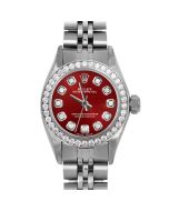 Rolex Oyster Perpetual 24 mm Stainless Steel 6700-SS-RED-DIA-AM-BDS-JBL