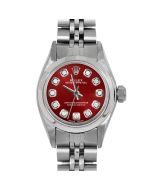 Rolex Oyster Perpetual 24mm Stainless Steel 6700-SS-RED-DIA-AM-SMT-JBL