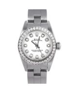 Rolex Oyster Perpetual 24 mm Stainless Steel 6700-SS-WHT-DIA-AM-BDS-OYS