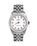Rolex Datejust 31 mm Stainless Steel 6827-SS-WHT-DIA-AM-BDS-JBL