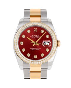 Rolex Datejust 36 mm Two Tone 116233-RED-DIA-AM-BDS-OYS
