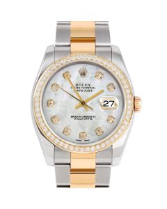 Rolex Datejust 36 mm Two Tone 116233-WMOP-DIA-AM-BDS-OYS