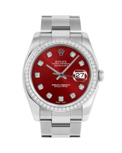 Rolex Datejust 36 mm Stainless Steel 116234-RED-DIA-AM-BDS-OYS