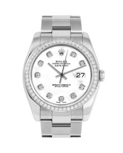Rolex Datejust 36 mm Stainless Steel 116234-WHT-DIA-AM-BDS-OYS