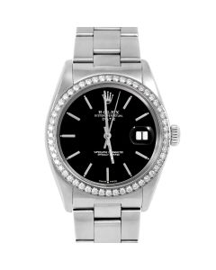 Rolex Date 34 mm Stainless Steel 1500-SS-BLK-STK-BDS-OYS