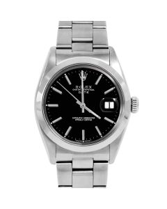 Rolex Date 34 mm Stainless Steel 1500-SS-BLK-STK-SMT-OYS