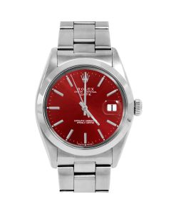 Rolex Date 34 mm Stainless Steel 1500-SS-RED-STK-SMT-OYS