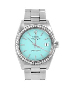 Rolex Date 34 mm Stainless Steel 1500-SS-TRQ-STK-BDS-OYS
