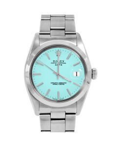 Rolex Date 34 mm Stainless Steel 1500-SS-TRQ-STK-SMT-OYS
