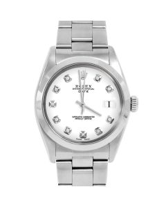 Rolex Date 34 mm Stainless Steel 1500-SS-WHT-DIA-AM-SMT-OYS