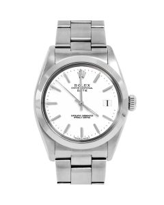 Rolex Date 34 mm Stainless Steel 1500-SS-WHT-STK-SMT-OYS