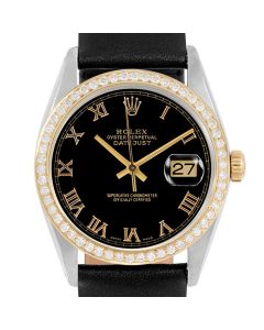 Rolex Datejust 36mm Two Tone 16013-BLK-ROM-BDS-BKL-P