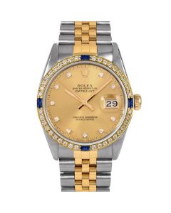 Rolex Datejust 36 mm Two Tone 16013-CHM-DIA-OLD-4SPH-JBL