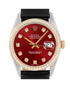 Rolex Datejust 36mm Two Tone 16013-RED-DIA-AM-BDS-BKL-P