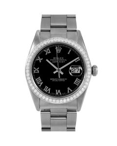 Rolex Datejust 36 mm Stainless Steel 16014-BLK-ROM-BDS-OYS