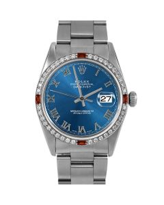 Rolex Datejust 36 mm Stainless Steel 16014-BLU-ROM-4RBY-OYS