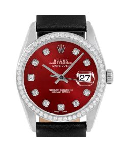 Rolex Datejust 36mm Stainless Steel 16014-RED-DIA-AM-BDS-BKL-P