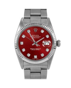 Rolex Datejust 36 mm Stainless Steel 16014-RED-DIA-AM-FLT-OYS