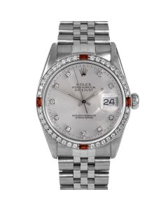 Rolex Datejust 36 mm Stainless Steel 16014-SLV-DIA-OLD-4RBY-JBL