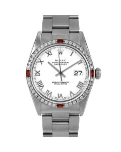 Rolex Datejust mm Stainless Steel 16014-WHT-ROM-4RBY-OYS