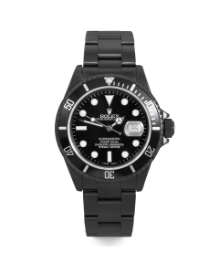 Rolex Mens Stainless Steel PVD Submariner Mens 40 mm 16610 with Black Index Dial on Stainless Steel Rolex Oyster Band 
