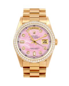 Rolex Day Date 36 mm Yellow Gold 18038-PMOP-DIA-AM-BDS-PRS