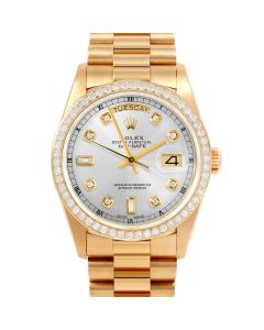 Rolex Day Date 36 mm Yellow Gold 18038-SLV-DIA-AM-BDS-PRS