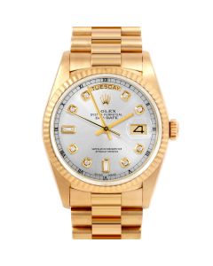 Rolex Day Date 36 mm Yellow Gold 18038-SLV-DIA-AM-FLT-PRS