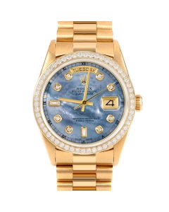 Rolex Day Date 36 mm Yellow Gold 18238-BLMOP-DIA-AM-BDS-PRS