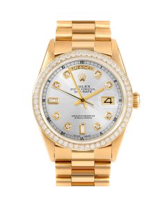 Rolex Day Date 36 mm Yellow Gold 18238-SLV-DIA-AM-BDS-PRS