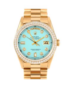 Rolex Day Date 36 mm Yellow Gold 18238-TRQ-DIA-AM-BDS-PRS