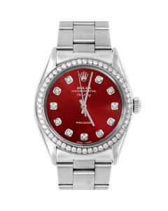 Rolex Air King 34 mm Stainless Steel 5500-SS-RED-DIA-AM-BDS-OYS