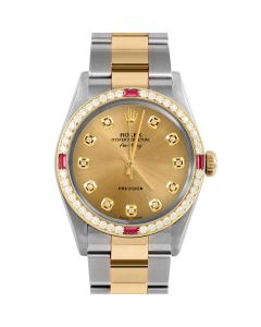 Rolex Air King  mm Two Tone 5500-TT-CHM-DIA-AM-4RBY-OYS