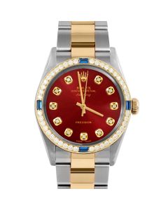 Rolex Air King  mm Two Tone 5500-TT-RED-DIA-AM-4SPH-OYS