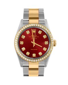 Rolex Air King  mm Two Tone 5500-TT-RED-DIA-AM-BDS-OYS