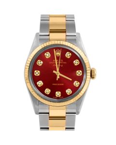Rolex Air King  mm Two Tone 5500-TT-RED-DIA-AM-FLT-OYS