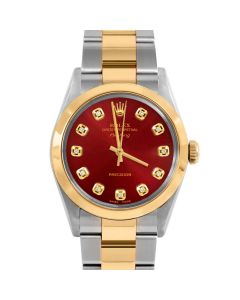 Rolex Air King  mm Two Tone 5500-TT-RED-DIA-AM-SMT-OYS