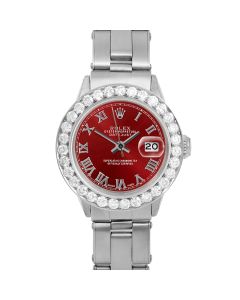 Rolex Datejust 26mm Stainless Steel 6517-SS-RED-ROM-2CT-OYS-RV
