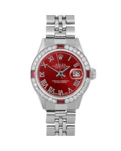 Rolex Datejust 26mm Stainless Steel 6517-SS-RED-ROM-4RBY-JBL-OV