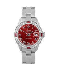 Rolex Datejust 26mm Stainless Steel 6517-SS-RED-ROM-4RBY-OYS-FD