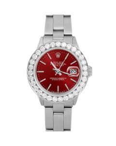 Rolex Datejust 26mm Stainless Steel 6517-SS-RED-STK-2CT-OYS-FD