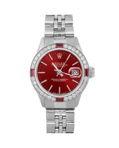 Rolex Datejust 26mm Stainless Steel 6517-SS-RED-STK-4RBY-JBL-FD