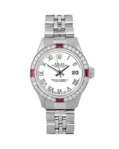 Rolex Datejust 26mm Stainless Steel 6517-SS-WHT-ROM-4RBY-JBL-FD