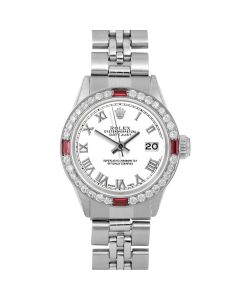 Rolex Datejust 26mm Stainless Steel 6517-SS-WHT-ROM-4RBY-JBL-OV