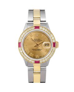 Rolex Datejust 26mm Two Tone 6517-TT-CHM-ROM-4RBY-OYS-FD