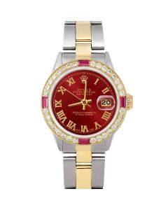 Rolex Datejust 26mm Two Tone 6517-TT-RED-ROM-4RBY-OYS-FD